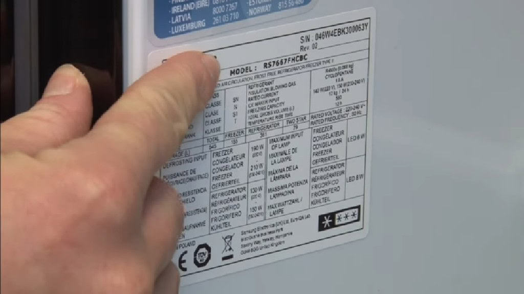 Finding Your Fridge or Freezer Model Number